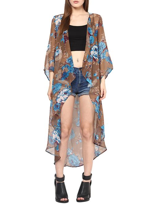 turquoise georgette shrug - 10306351 - Very Small Image - 1