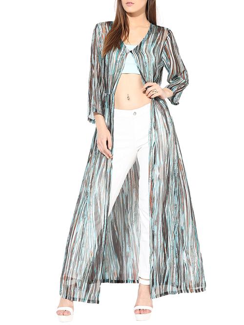 turquoise georgette shrug - 10306357 - Very Small Image - 1