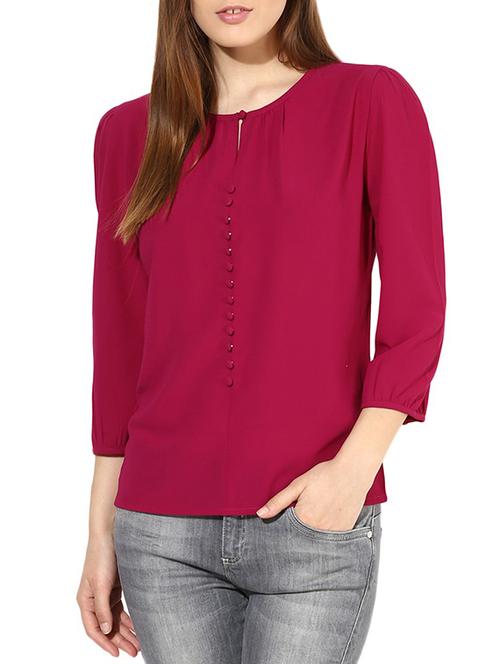wine georgette top - 10306386 - Very Small Image - 1