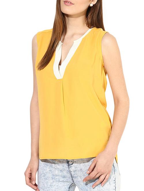 yellow georgette top - 10306390 - Very Small Image - 1