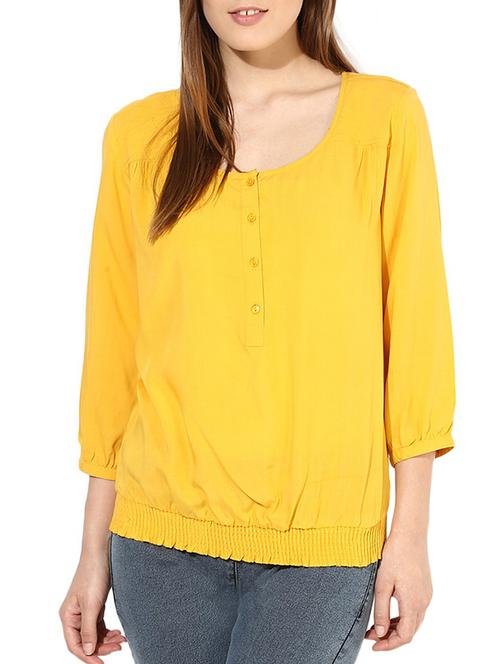 yellow georgette top - 10306398 - Very Small Image - 1