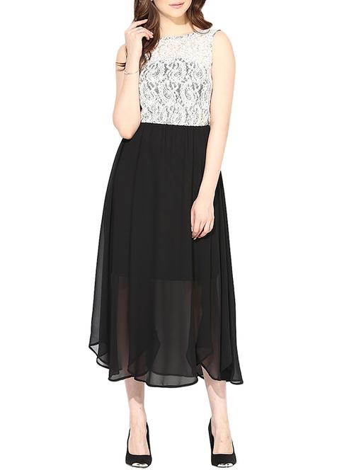 white & black georgette dress - 10306434 - Very Small Image - 1