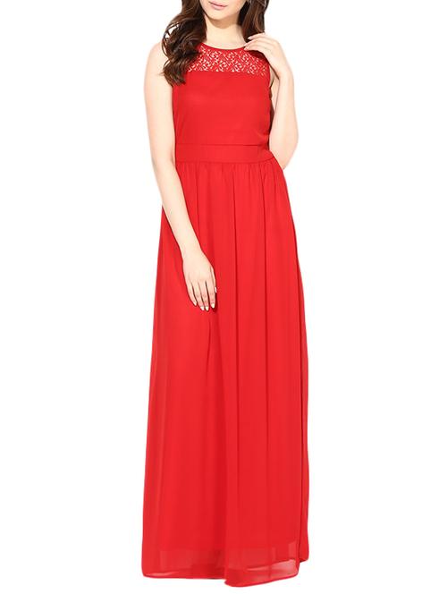 red georgette dress - 10306439 - Very Small Image - 1