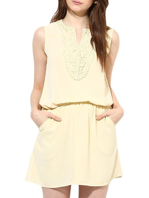 cream georgette dress - 10306441 - Very Small Image - 1