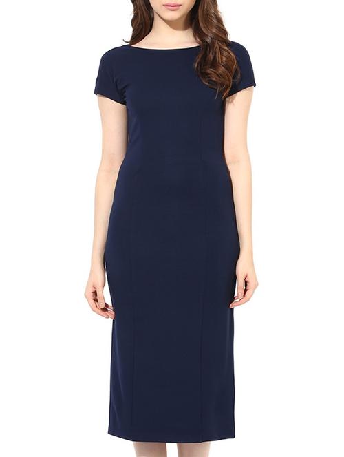 blue cotton blend dress - 10306459 - Very Small Image - 1