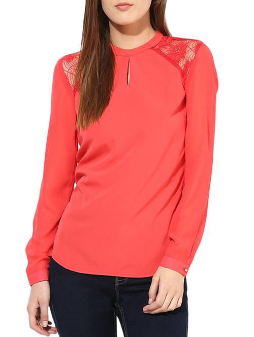 orange georgette top - 10306470 - Very Small Image - 1