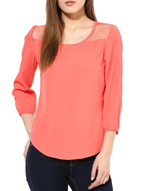 orange crepe top - 10306477 - Very Small Image - 1
