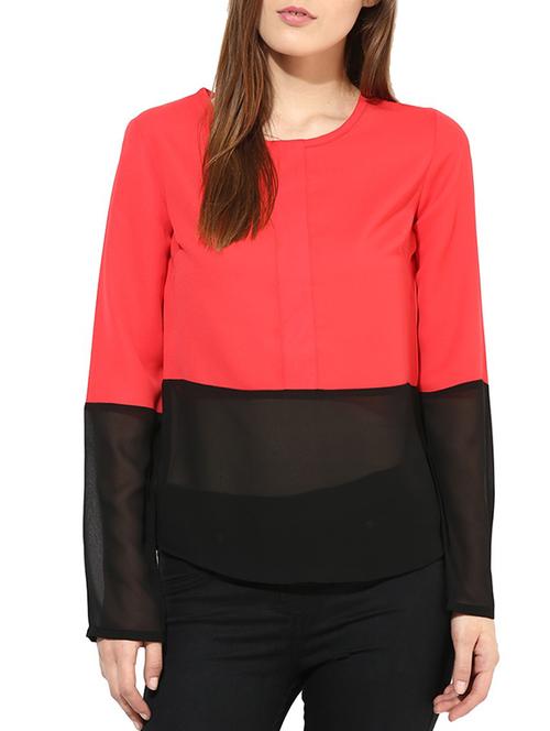 orange georgette top - 10306484 - Very Small Image - 1