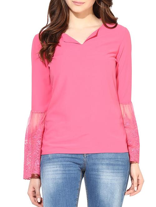 pink crepe top - 10306519 - Very Small Image - 1