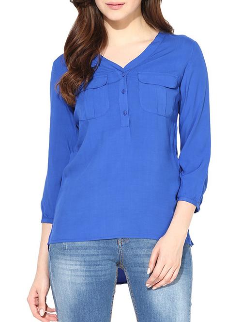 blue rayon top - 10306534 - Very Small Image - 1