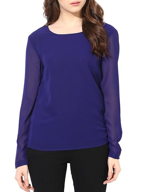 blue georgette top - 10306587 - Very Small Image - 1