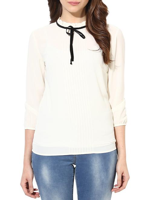 white crepe top - 10306589 - Very Small Image - 1