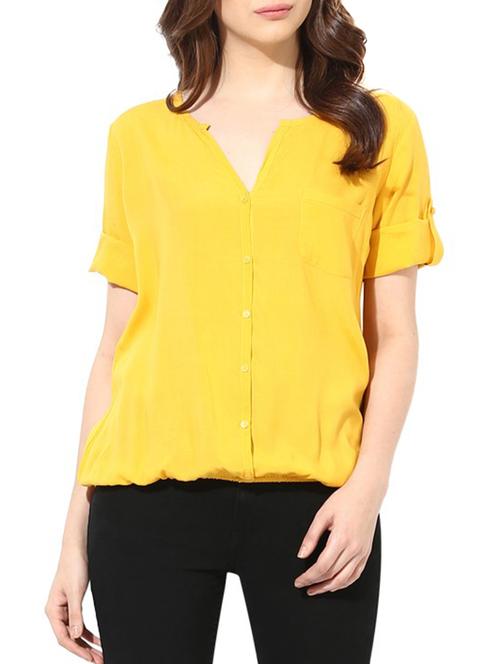 yellow rayon top - 10306597 - Very Small Image - 1