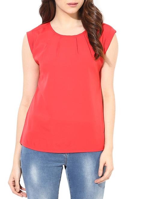 orange crepe top - 10306599 - Very Small Image - 1