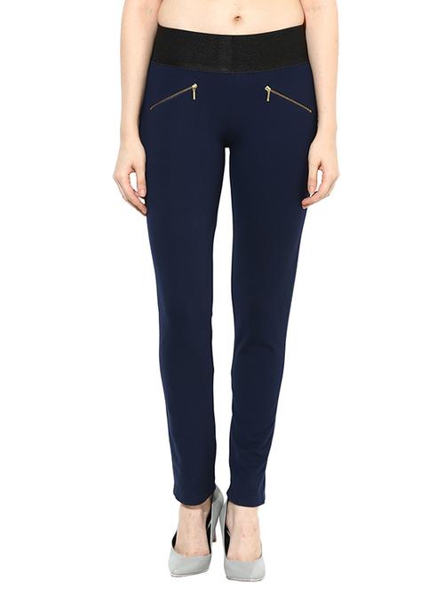 blue polyester blend trousers - 10306634 - Very Small Image - 1