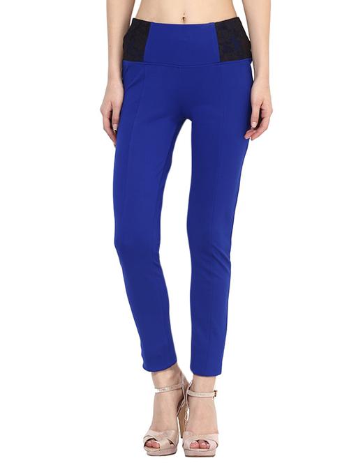 blue polyester blend trousers - 10306639 - Very Small Image - 1