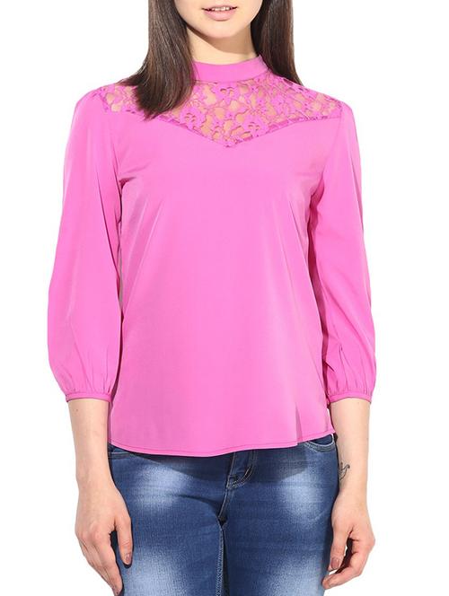 pink crepe top - 10306688 - Very Small Image - 1