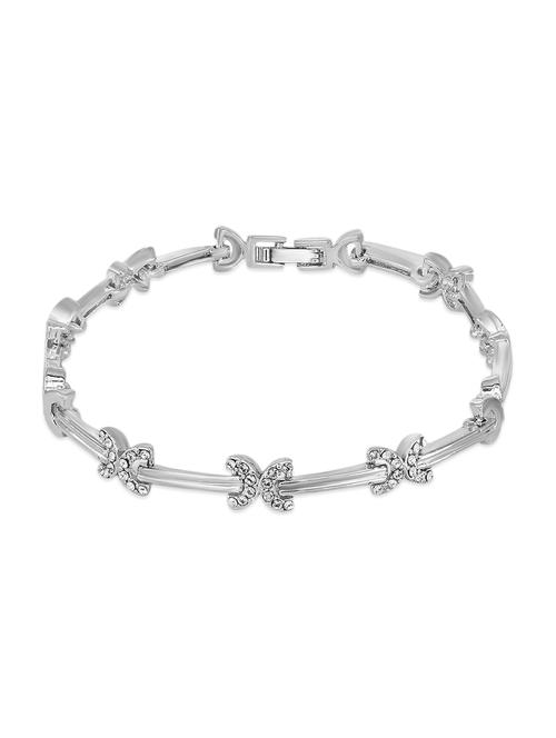 silver , white crystal bracelet - 10306791 - Very Small Image - 1