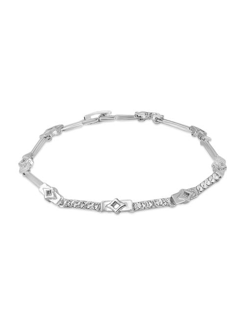 silver , white crystal bracelet - 10306793 - Very Small Image - 1