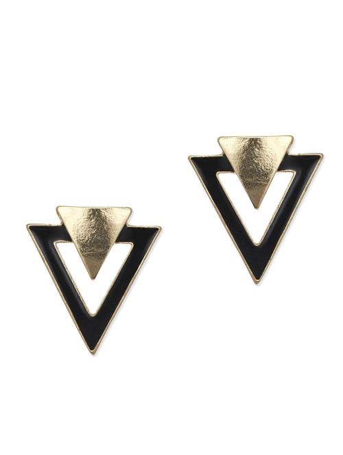 black metal drop earrings - 10308162 - Very Small Image - 1