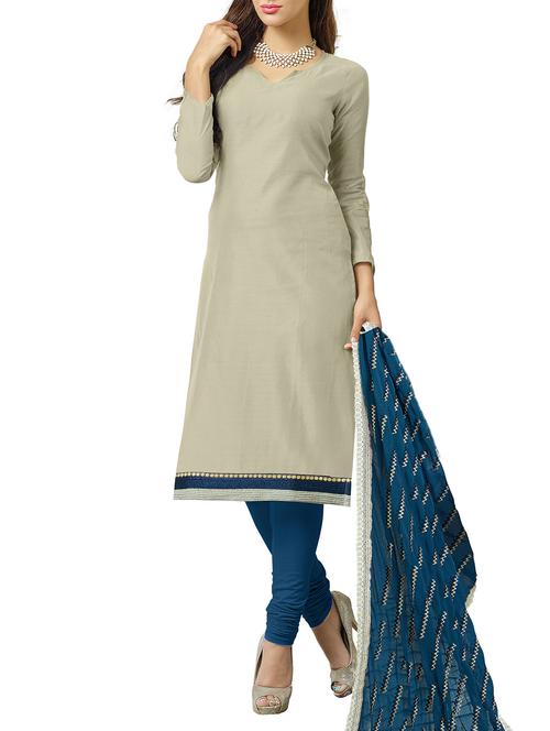 white chanderi unstitched suit - 10310797 - Very Small Image - 1