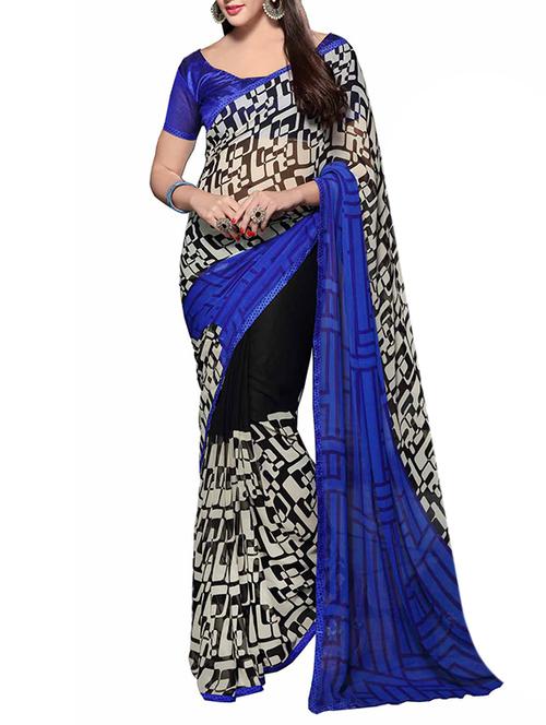 multicolor georgette saree - 10310960 - Very Small Image - 1