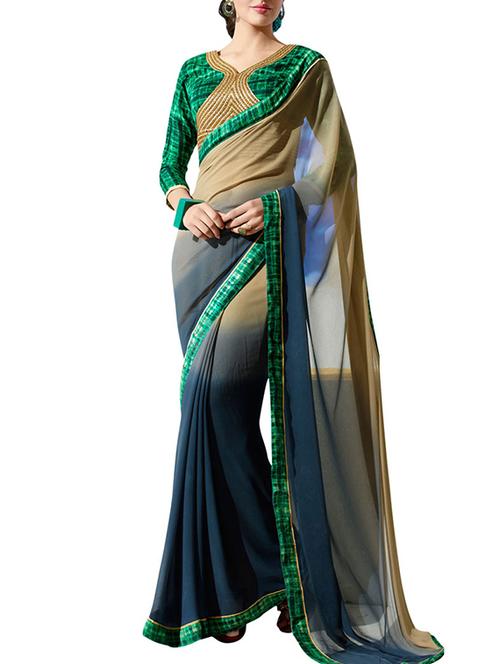 multicolor georgette saree - 10310998 - Very Small Image - 1