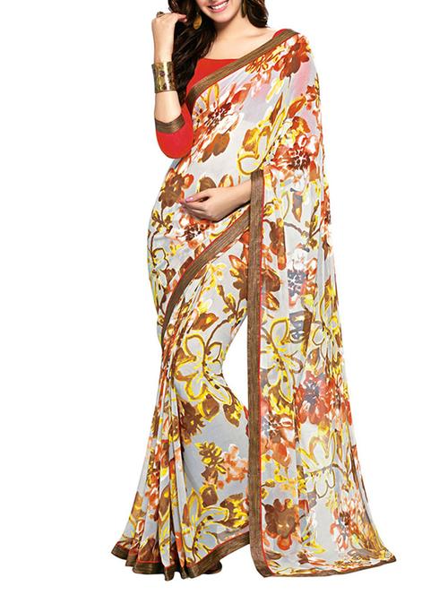 multicolor georgette saree - 10311026 - Very Small Image - 1