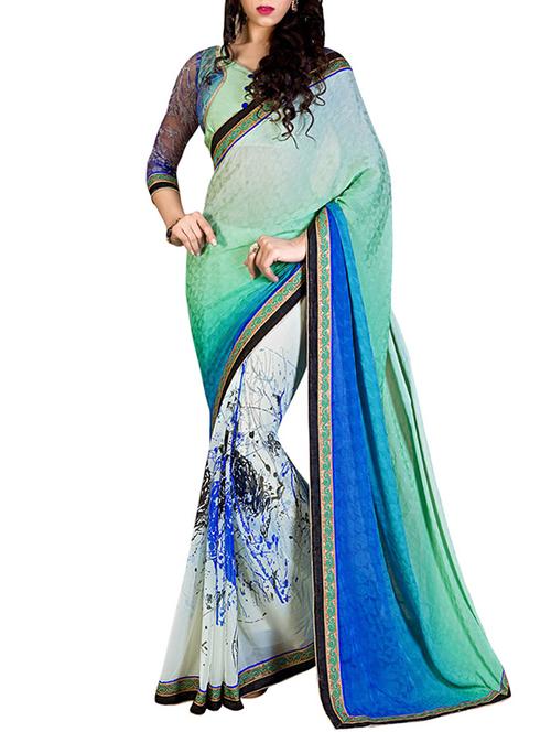 multicolour georgette saree - 10311045 - Very Small Image - 1