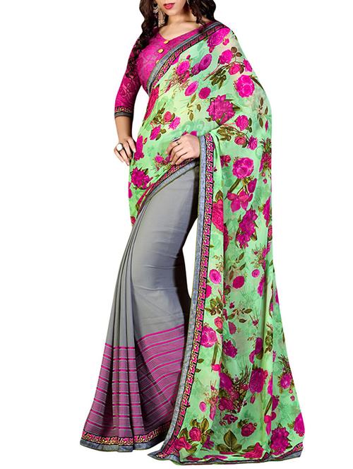 multicolour georgette saree - 10311049 - Very Small Image - 1