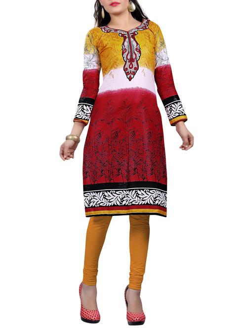 multi coloured cotton printed straight kurta - 10314062 - Very Small Image - 1