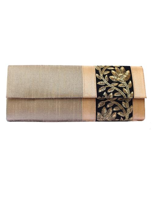 gold silk clutch - 10314391 - Very Small Image - 1