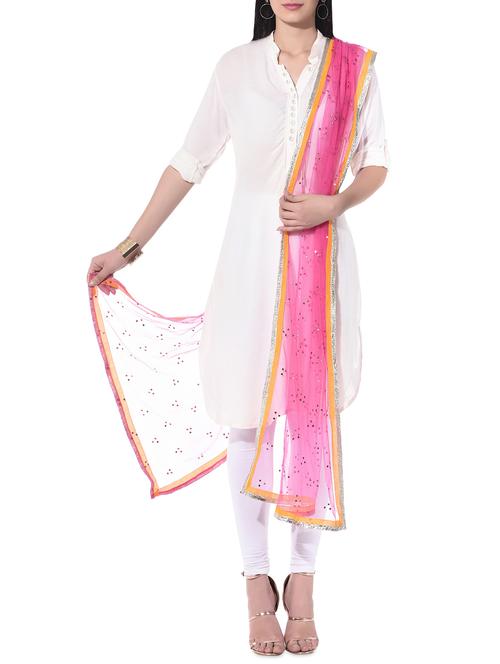 blushing couture pink embellished net dupatta - 10314786 - Very Small Image - 1
