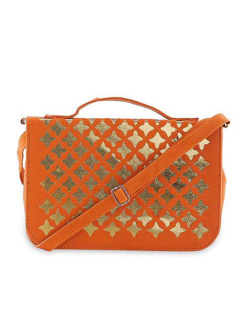 orange leatherette sling bag - 10319944 - Very Small Image - 1