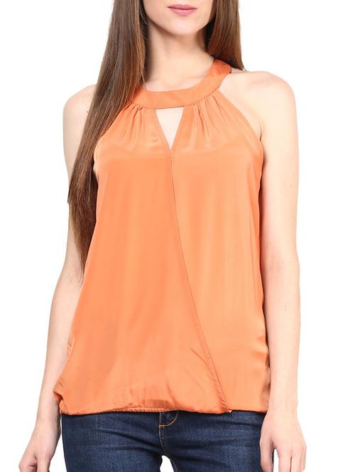 orange crepe top - 10328065 - Very Small Image - 1