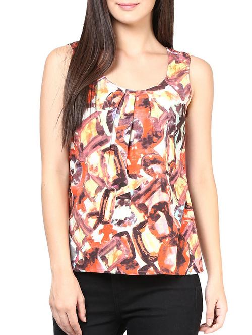 rust crepe top - 10328084 - Very Small Image - 1