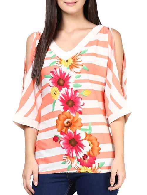 cream crepe top - 10328098 - Very Small Image - 1