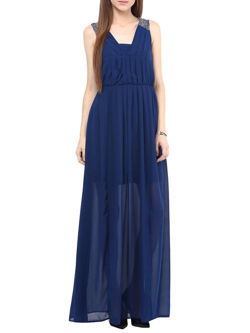 blue georgette dress - 10328106 - Very Small Image - 1