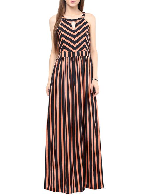 orange crepe dress - 10328122 - Very Small Image - 1