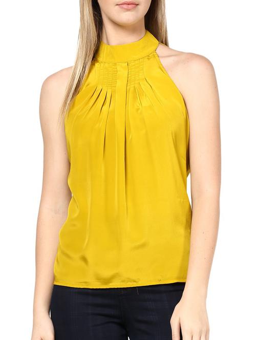 yellow crepe top - 10328174 - Very Small Image - 1