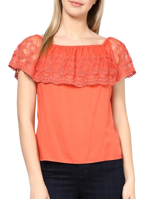 orange rayon top - 10328183 - Very Small Image - 1