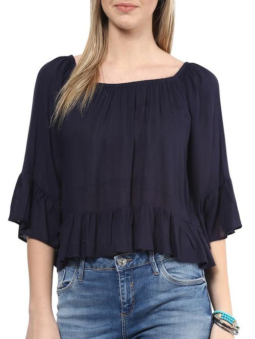 blue viscose top - 10328192 - Very Small Image - 1