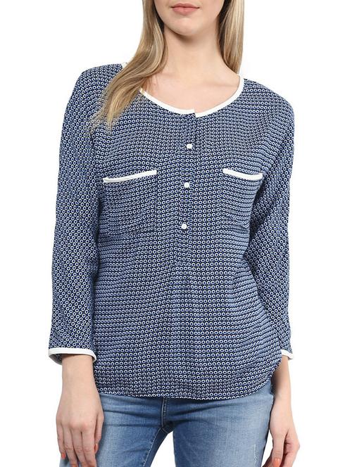blue rayon top - 10328213 - Very Small Image - 1