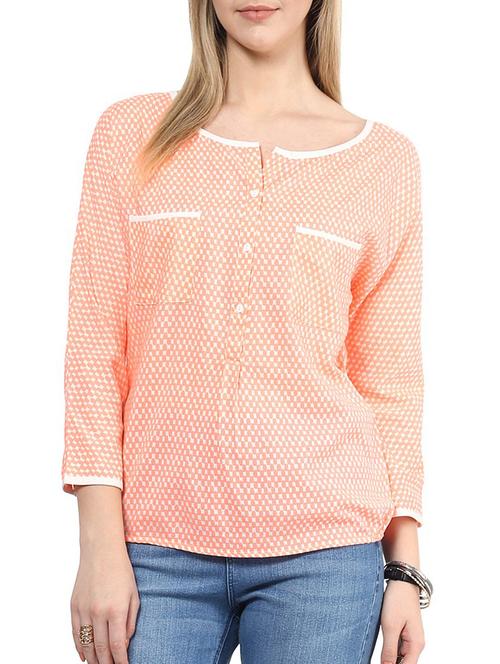 orange rayon top - 10328214 - Very Small Image - 1