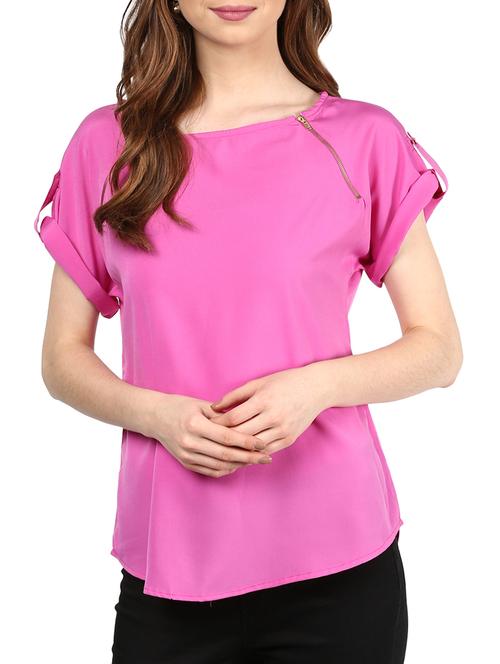 pink crepe top - 10328235 - Very Small Image - 1