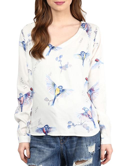 white rayon top - 10328251 - Very Small Image - 1