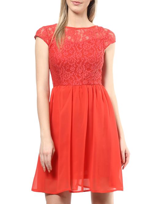 orange georgette dress - 10328254 - Very Small Image - 1