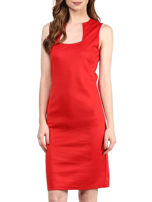 red cotton blend dress - 10328266 - Very Small Image - 1