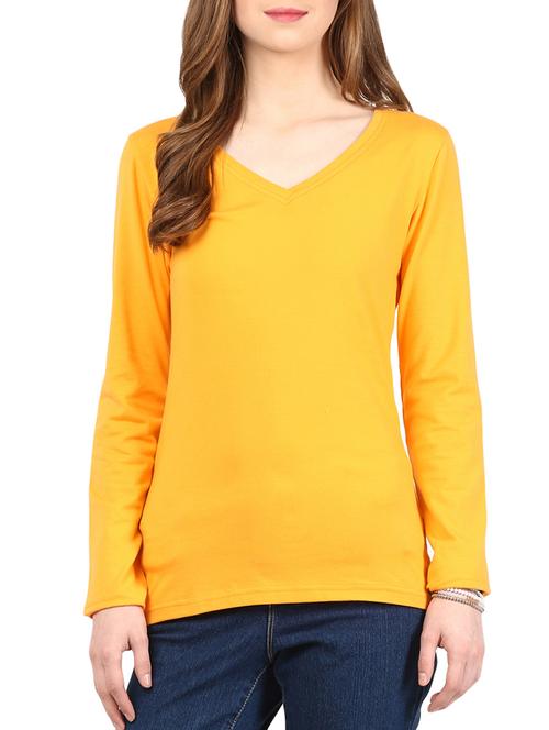 yellow cotton blend top - 10328293 - Very Small Image - 1