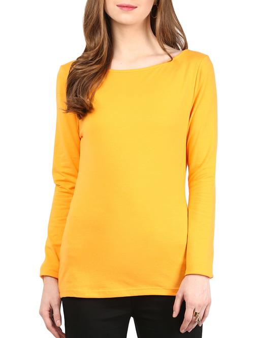 yellow cotton blend top - 10328300 - Very Small Image - 1
